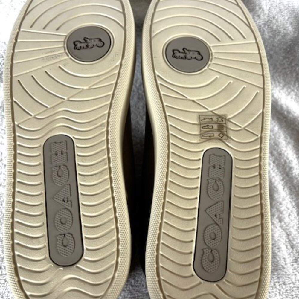 Coach 'Clip' low top leather and suede sneakers in Grey Burch Men's Size 13 - Picture 7 of 12